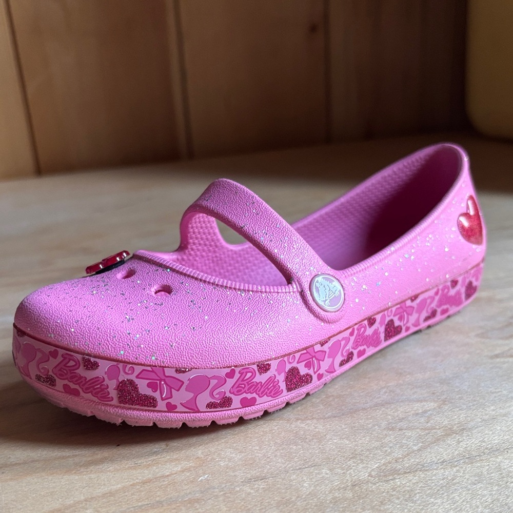 Barbie Pink Glitter Kids Croc Shoes